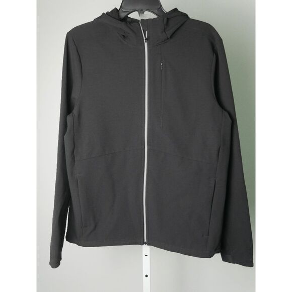 VRST Men’s Cold Weather Performance Hooded Jacket Wind & Water Resistant Black L - Picture 2 of 8